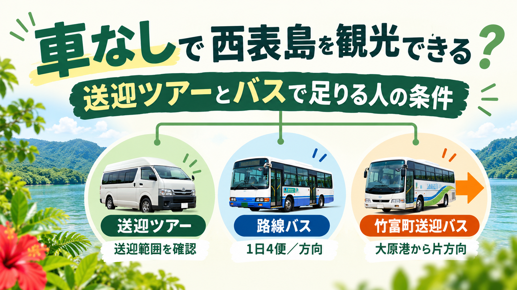 車なしで楽しむ西表島観光ガイド